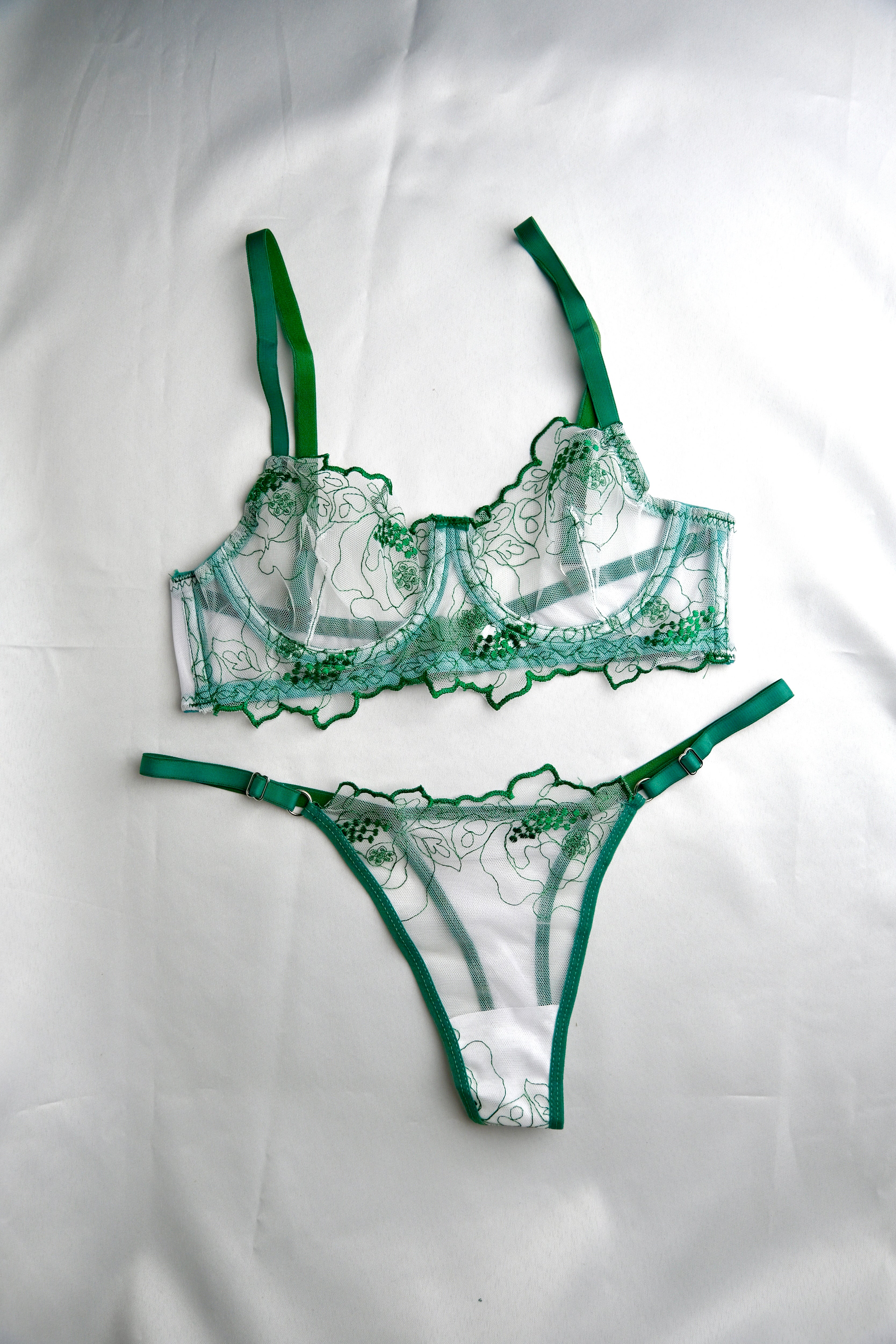 Agape Series Green Bra Sets