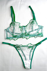 Agape Series Green Bra Sets