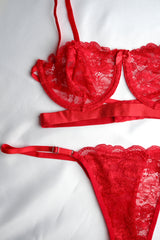 Monica Red Bra Set