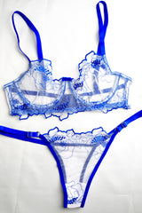 Agape Series Saxe Blue Bra Set