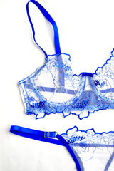 Agape Series Saxe Blue Bra Set